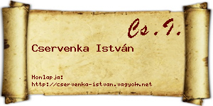 Cservenka István névjegykártya